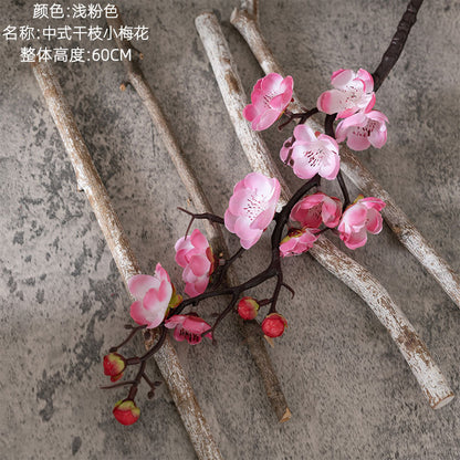 Realistic Plum Blossom Artificial Floral Decoration for Home and Wedding - Perfect for Lasting Beauty, Easy Maintenance, and Elegant Style - Model MW36856