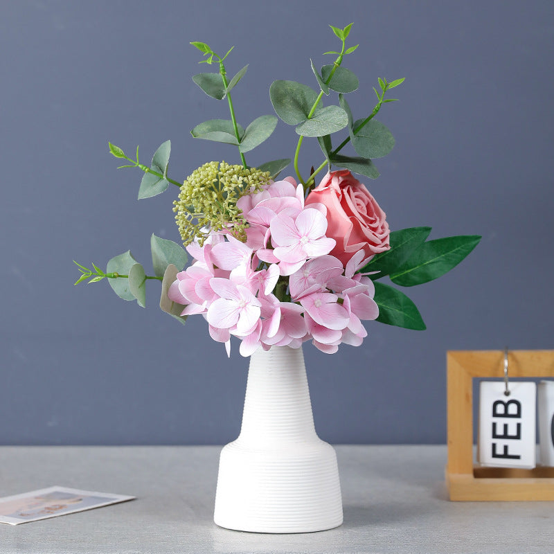 Realistic Eucalyptus Rose and Hydrangea Wedding Bouquet - Perfect Faux Floral Decor for Home or Event Centerpieces