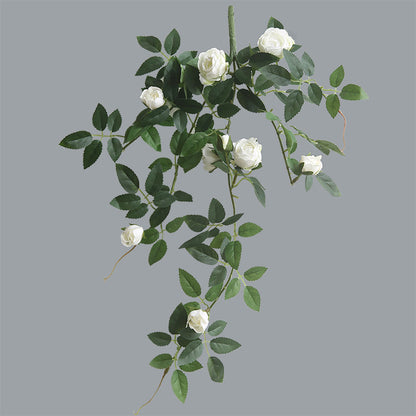 Realistic Rosebud Flower Vine Faux Floral Arrangement - Perfect Photography Prop, Hotel Decor, Creative Airbnb Styling, and Elegant Floral Design