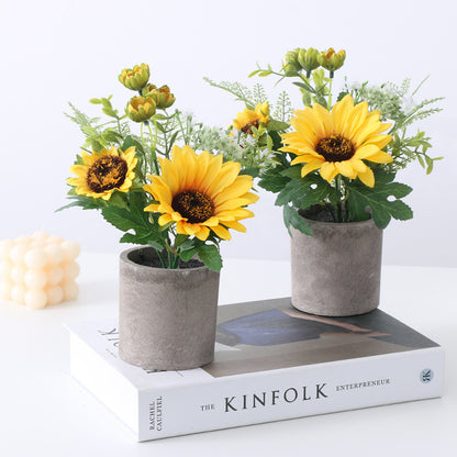 Realistic Artificial Sunflower Potted Plant - Charming Home Décor for Rustic Settings, Perfect for Adding a Touch of Nature to Any Room!