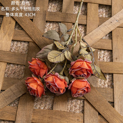 Beautiful Multi-Headed Artificial Dried Bubble Rose - Perfect for Wedding & Event Decor, Greenery Home Accents - High-Quality Craftsmanship MW66901