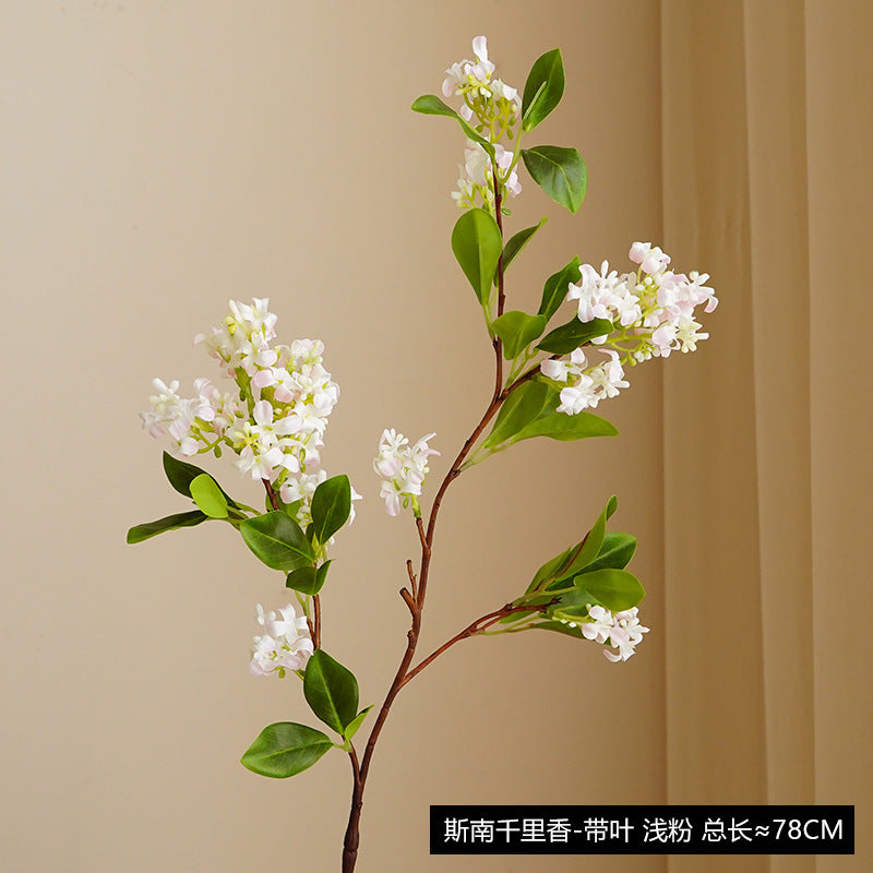 Realistic Golden Osmanthus Branch - Stunning Home Decor Artificial Green Plant Fake Flowers - Perfect for Photography Props and Elegant Interior Design