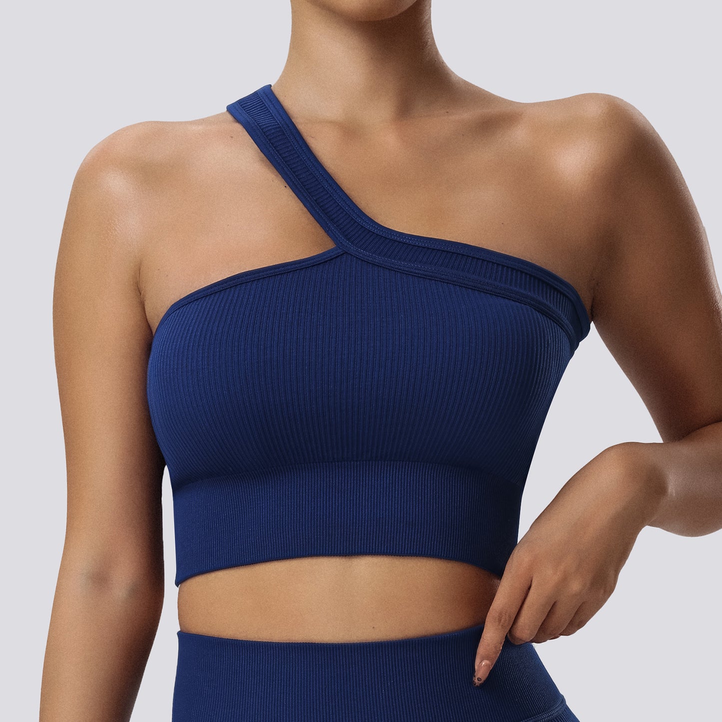 Seamless One Shoulder Yoga Bra for Women Versatile Activewear with Unique Back Design for Comfort and Support in Your Fitness Journey