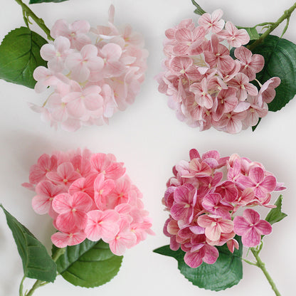 Realistic 3D Touch Hydrangea Silk Flowers - Lifelike Faux Floral Decor for Home, Weddings, and Celebrations - Moisture-Resistant, Soft, and Easy to Style