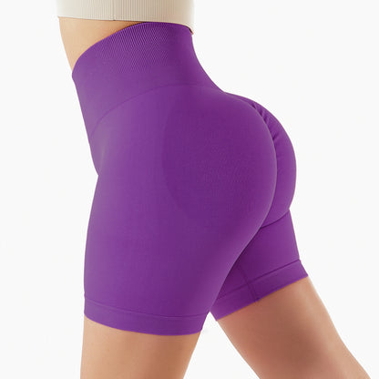 High Waisted Seamless Yoga Shorts for Women Butt Lifting Tight Fitting and for Running and Workout and Comfortable Athletic Shorts