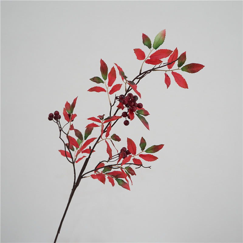 Artificial American Berry Branch with Eucalyptus Leaves - Perfect for Home Décor, Floral Arrangements, Christmas Celebrations, Weddings, and Photography Props