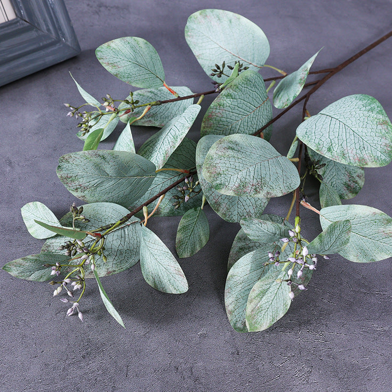 Lifelike Eucalyptus and Money Leaf Long Stem Greenery with Fruit for Home Decor - Perfect for Floral Arrangements and Boho Style Interiors