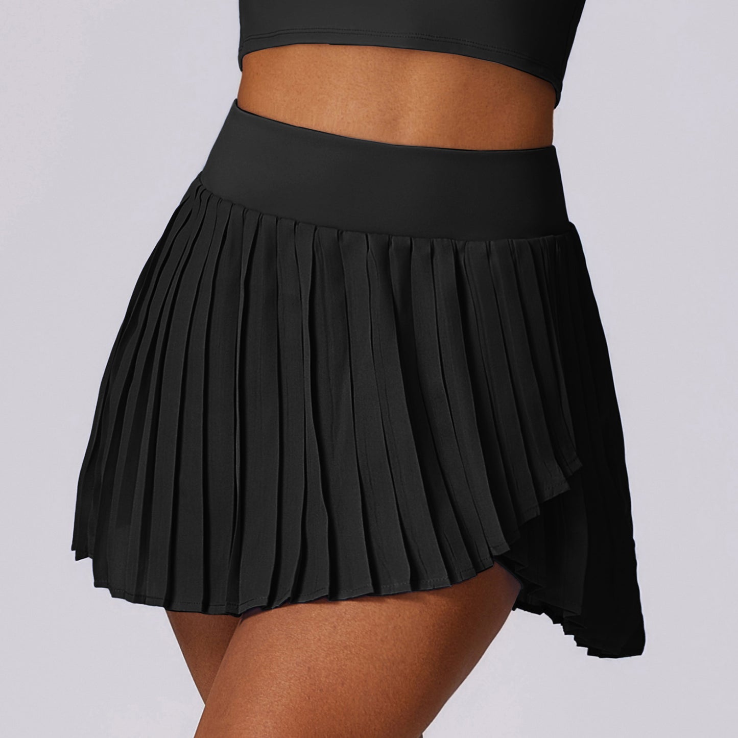 Women's Quick Dry Pleated Athletic Skirt Faux Two Piece Tennis Skort with Built In Shorts for Comfort No See Through Design for Gym and Sports