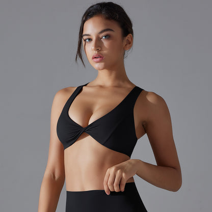 Breathable and Skin Friendly Sports Bra with Cutout Design for Yoga Shock Absorbing Support and Enhanced Lift