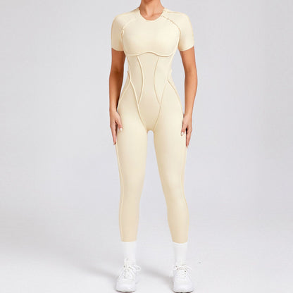 High Performance Long Sleeve One Piece Yoga Jumpsuit with Sculpted Back Design for Fall and Winter for Activewear Workout and Yoga Enthusiasts