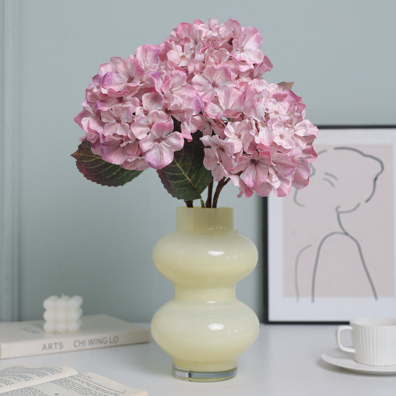 Realistic Single Stem Hydrangea Artificial Flower -  Quality Home and Hotel Decor for Weddings and Event Aisles, Stunning Faux Floral Arrangement