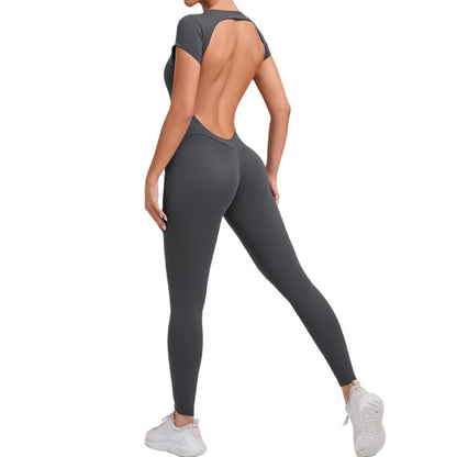 High Performance Quick Dry Yoga Bodysuit Sleeveless Open Back Sportswear for Comfort and Enhanced Lift Model 89071