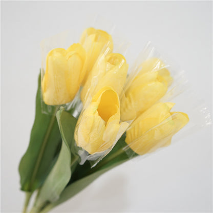 Luxury Realistic Touch Moisturizing Tulip Bouquet - Elegant Faux Flower Arrangement for Living Room and Dining Table Decor