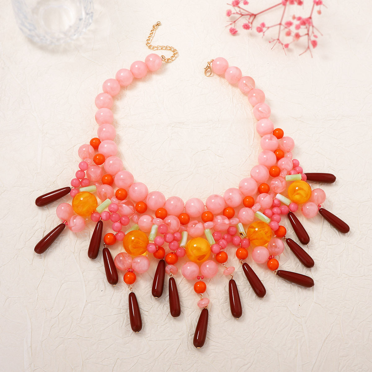 Stylish Creative Beaded Tassel Pendant Necklace for Women – Unique Boho Jewelry Gift for Every Occasion