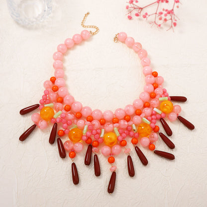 Stylish Creative Beaded Tassel Pendant Necklace for Women – Unique Boho Jewelry Gift for Every Occasion