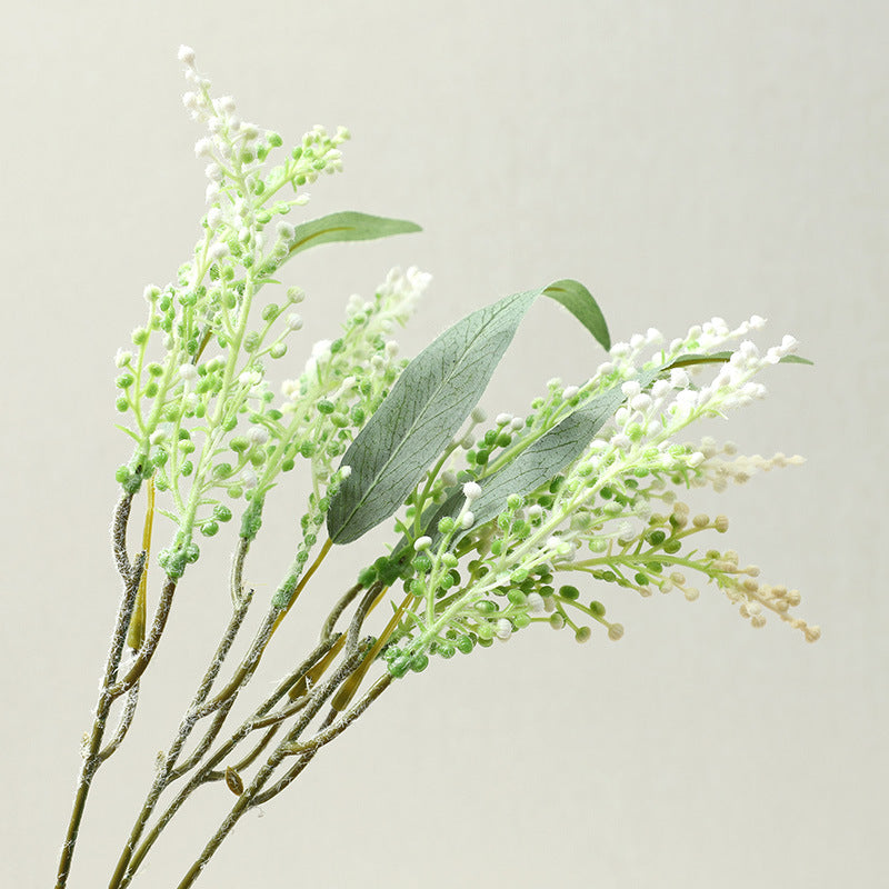 Artificial Grape Branch Decor with Luxe Faux Reed Flowers – Perfect Home & Living Room Accent for Elegant Interior Design