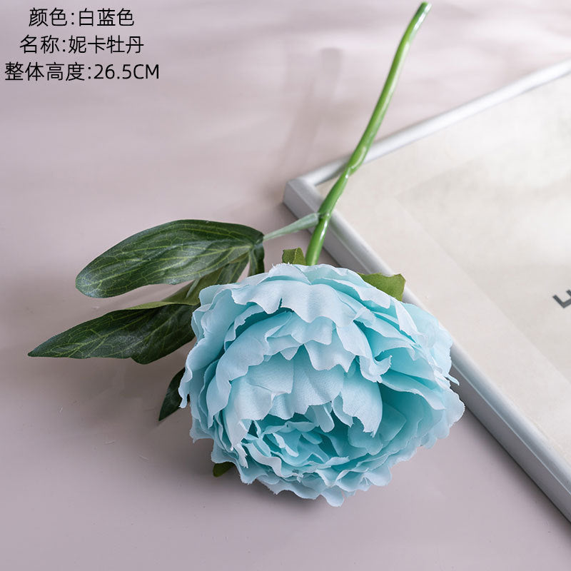 Realistic Single Stem Peony Artificial Flower - INS Style Decorative Home Accent for Weddings and Events, Perfect for Lasting Beauty in Your Decor - PJ1005