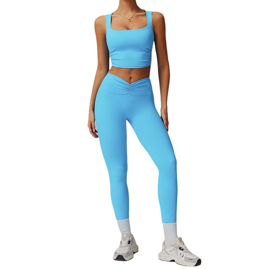 High Neck Zip up Cloud Feel Yoga Set Butt Lifting Tapered Leggings for Comfort and Performance in Running Gym and Yoga Style 9141