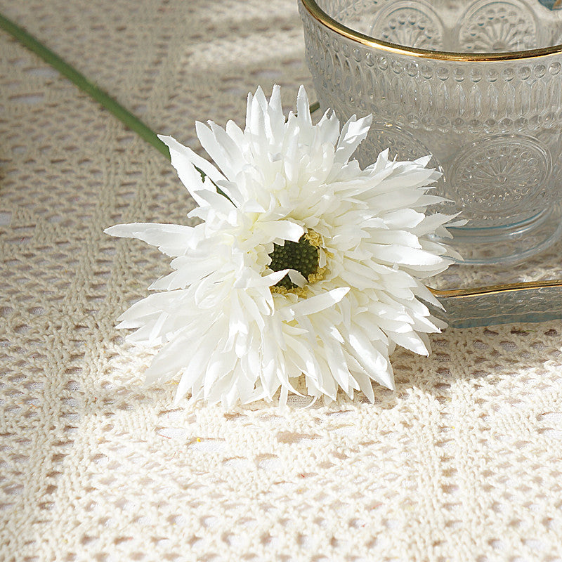 Realistic Faux Flowers - African Gerbera Daisies with Soft Fringe – Perfect for Home Decor, Weddings, and Photography Floral Arrangements