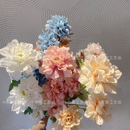 Stunning Artificial Peony Flower Bouquet - 5 Stunning Vivid Silk Flowers for Home Decor, Wedding Arrangements, and Floral Displays