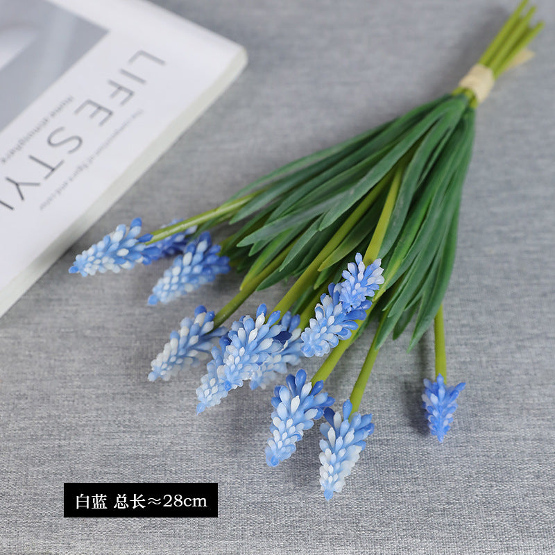 Elegant 6-Stem Artificial Hyacinth Floral Arrangement with Beautiful Delphinium Accents - Perfect for Wedding and Hotel Decor