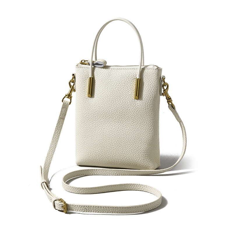 TC Grain Leather Mini Square Handbag Fashion Small Crossbody Bag for Everyday Elegance and Versatility