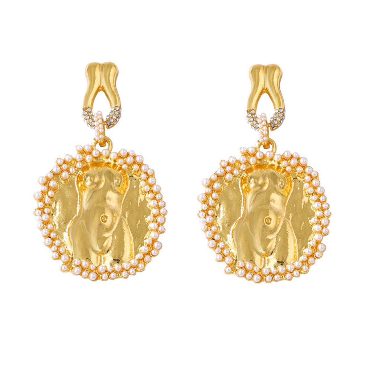 Exaggerated Vintage-Inspired Unique Artistic Exquisite Heavy-Duty Alloy Sculptural 3D Human Figure Earrings for Distinctive Fashion Statements