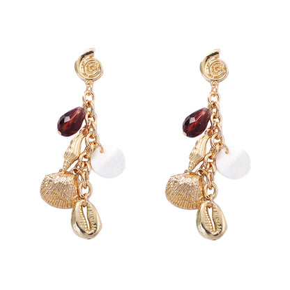 Chic Summer Vacation Shell Earrings - Unique and Exquisite Sea Conch Drop Earrings for a Stylish Touch