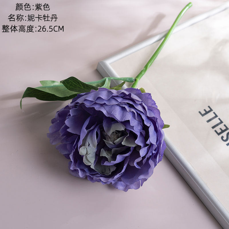 Realistic Single Stem Peony Artificial Flower - INS Style Decorative Home Accent for Weddings and Events, Perfect for Lasting Beauty in Your Decor - PJ1005