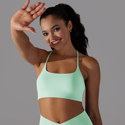 Cross Back Sports Bra for Comfort and Support Yoga and Running Tank Top for All Fitness Activities