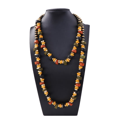 Stylish and Creative Layered CCB Fashionable Wooden Bracelet Set for Women – Versatile, Chic, and Perfect for Any Occasion