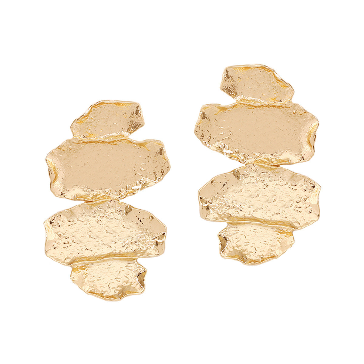 Chic Vintage French-Inspired Gold Earrings – Elegant Lightweight Luxury Studs Perfect for Unique Style