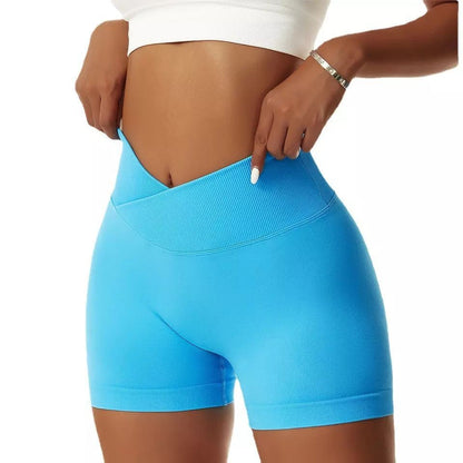 High Waisted Cross Back Yoga Shorts for Outdoor Activities Quick Dry Supportive and for Running Workouts and Fitness Enthusiasts