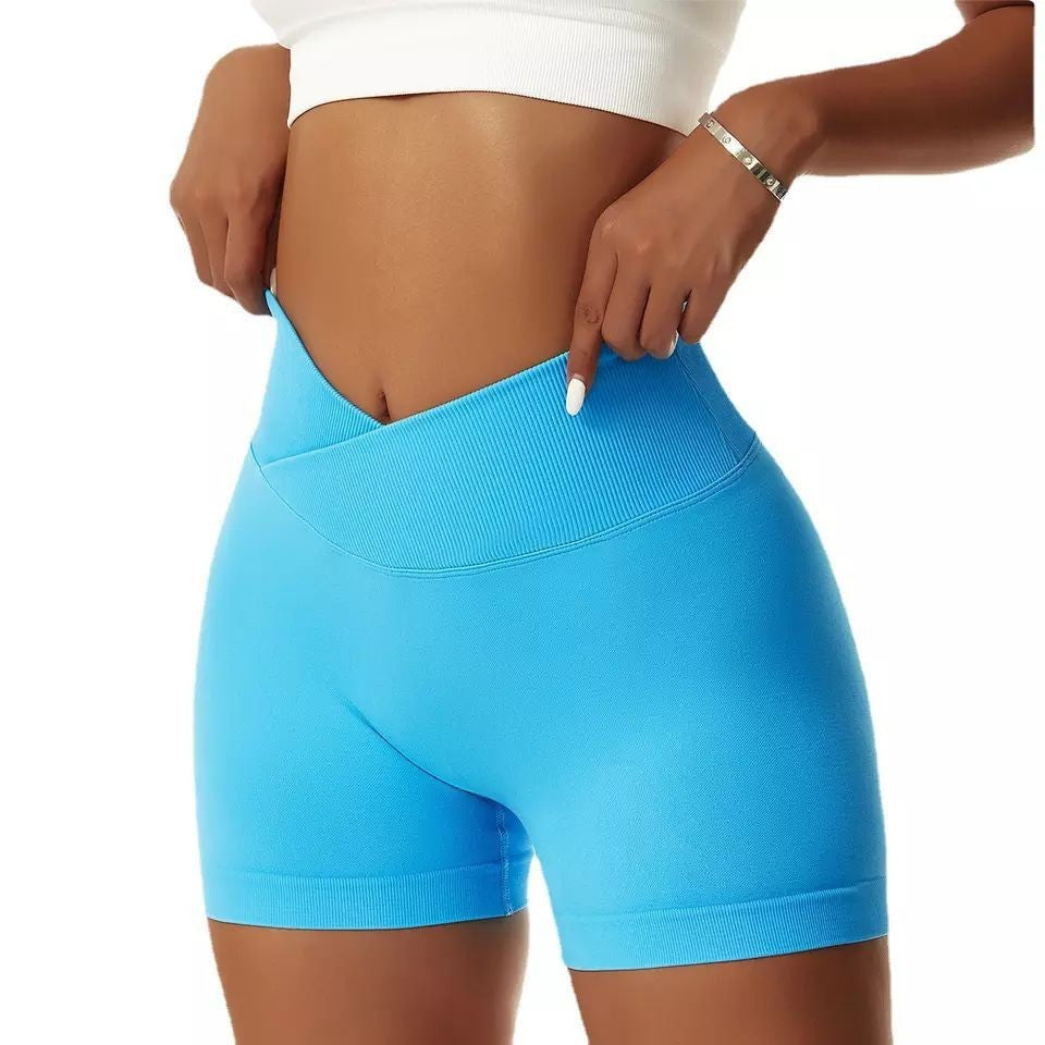 Custom Tailored High Waisted Yoga Shorts for Women Peach Butt Enhancing 3 4 Length Athletic Pants for Yoga Gym and Everyday Wear