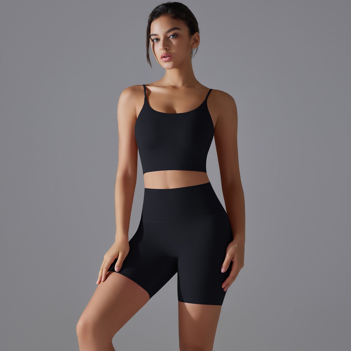 Antibacterial Yoga Cami Set with Built In Shorts No Underwear Needed for Women s Fitness Comfort