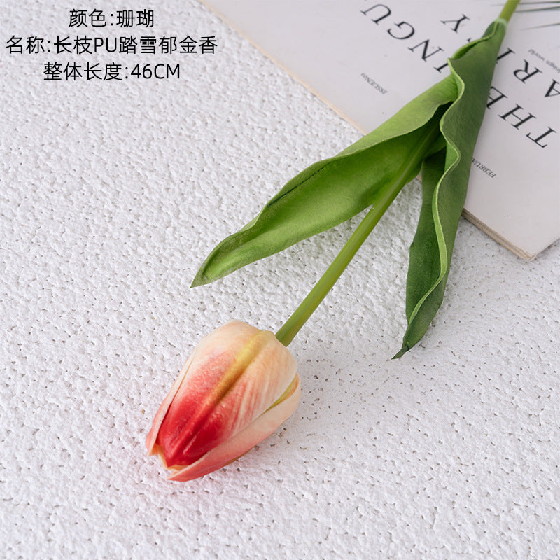 Elegant PU Tulip Artificial Flowers for Home Decor and Wedding Bouquets - Gorgeous and Realistic Design | Perfect for Special Occasions | Model MW54102