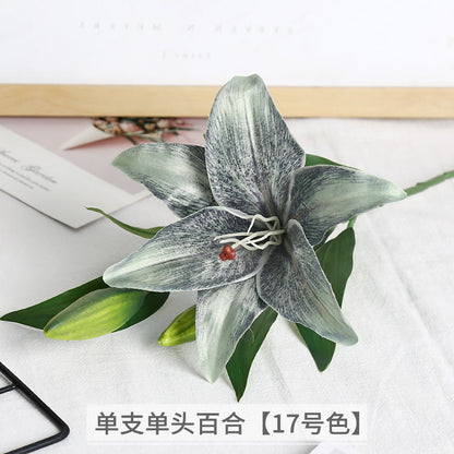 Luxurious Single-Stem Artificial Silk Lily for Wedding Decorations and Home Decor – Exquisite Pre-Made Floral Arrangement for a Touch of Elegance