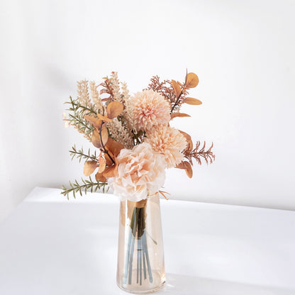 Peach Blossom & Dandelion Peony Handcrafted Faux Flower Bouquet - Stunning Wedding Décor, Wall Art, and Home Accent - Versatile CF01220 Design