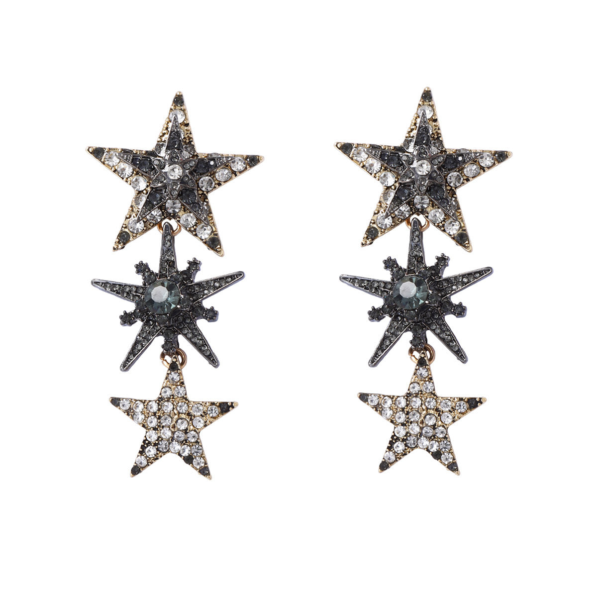 Exquisite Luxury Statement Long Tassel Earrings with Dazzling Rhinestone-Studded Pentagram Design - Perfect for Elevating Your Sophisticated Style