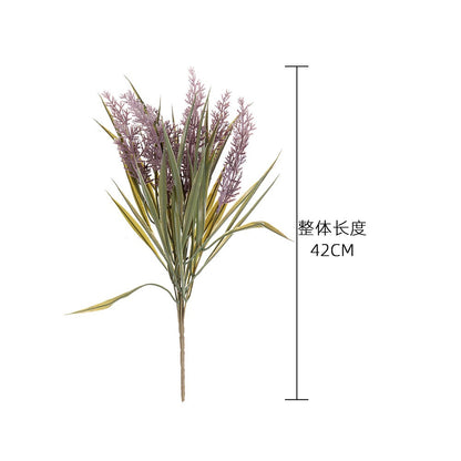 Lavender Bouquet with Bunny Tail Grass - Trendy Faux Floral Arrangement for Home Decor and Wedding Celebrations (Model MW85005) - Perfect for Adding a Touch of Elegance and Serenity to Any Space