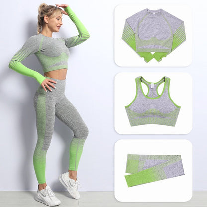 Seamless Long Sleeve Yoga Set for Women High Support Yoga Tank Top Butt Lifting Workout Pants for Optimal Comfort and Performance