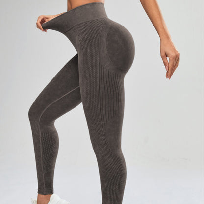 Seamless Outdoor Running and Yoga Pants for Women High Waisted Butt Lifting Ribbed Fitness Leggings for Maximum Comfort and Performance