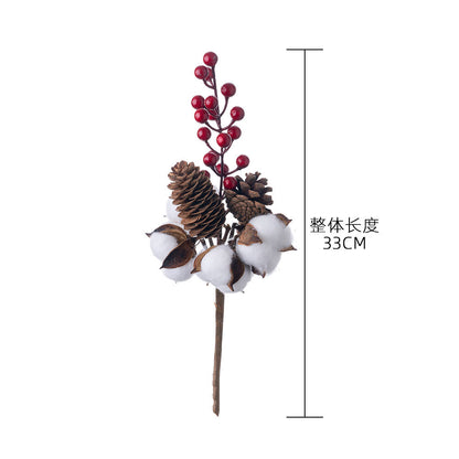 Realistic 5-Head Cotton Flower Bouquet - Stunning Faux Floral Arrangement for Home Decor, Wedding Aisle Decoration, and Special Occasions - MW61199