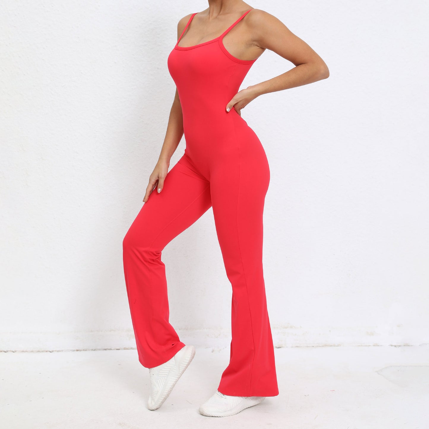 High Waisted Figure Flattering Women's Yoga Jumpsuit Set with Butt Lifting Features Wide Legged Flare Pants for Comfort and Performance