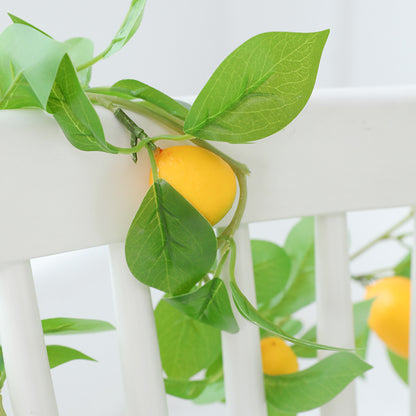 Realistic Faux Lemon Vine Decorative Greenery for Garden and Wall Décor – Lifelike Lemon Garland and Hanging Plant Accessories