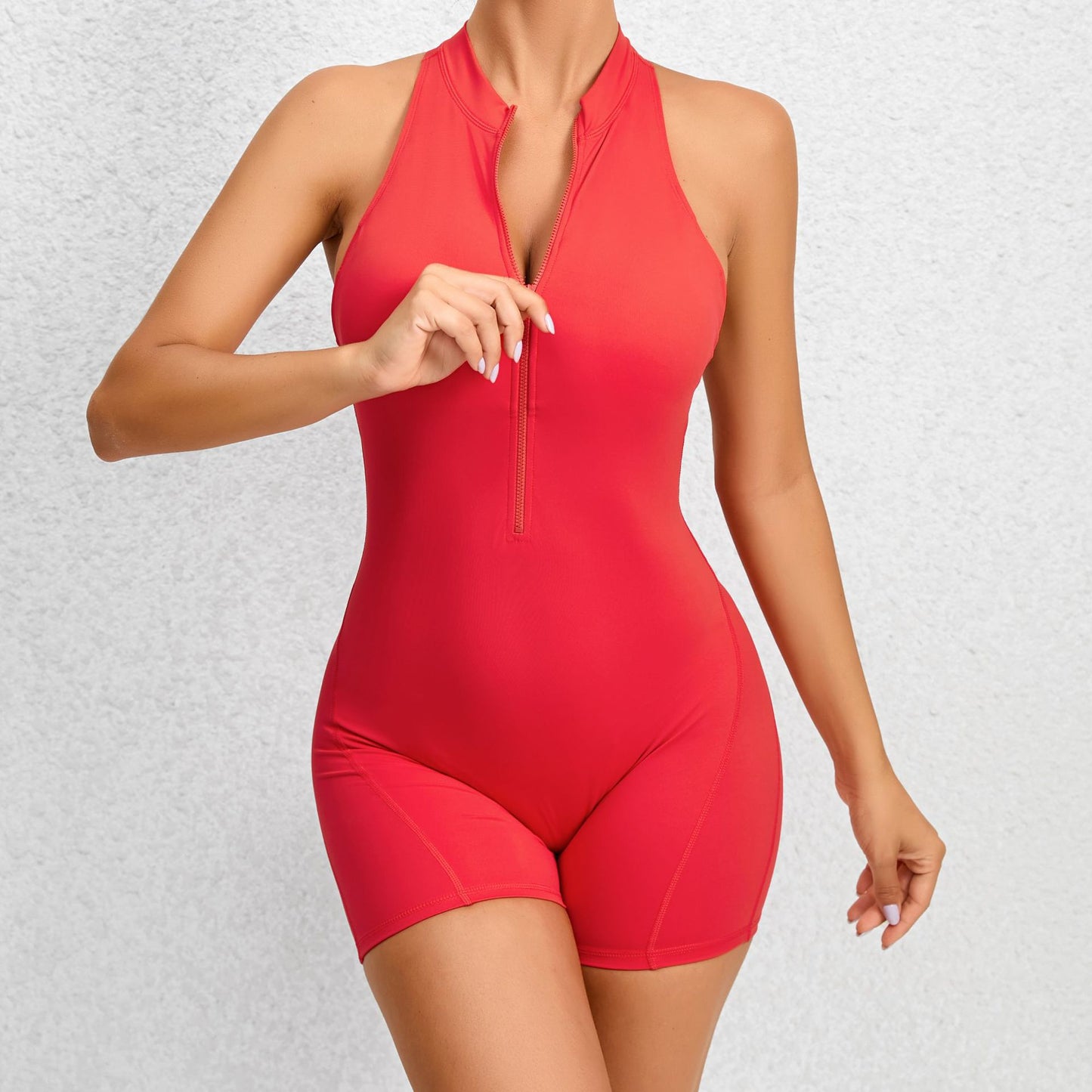 High Performance Yoga Jumpsuit with Zipper Sculpting Bodysuit for Slimming Supportive and Enhanced Curves Ideal for Fitness and Dance