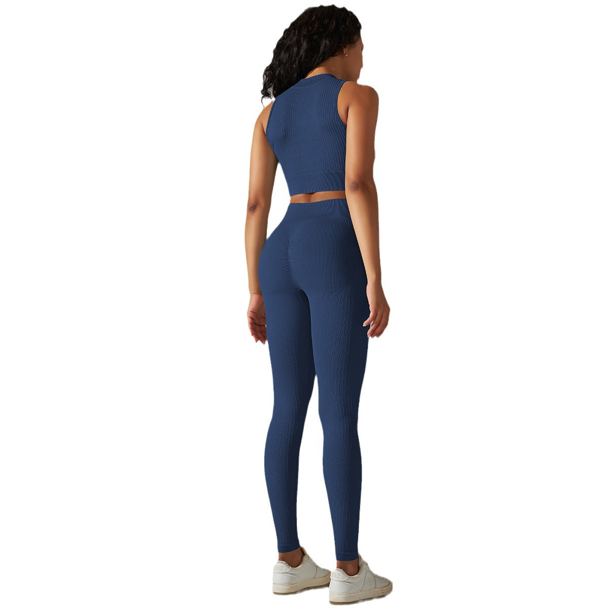 Seamless Ribbed Double Zipper High Waisted Peach Butt Workout Set for Women Ultra Comfy and Activewear for Gym Everyday Wear