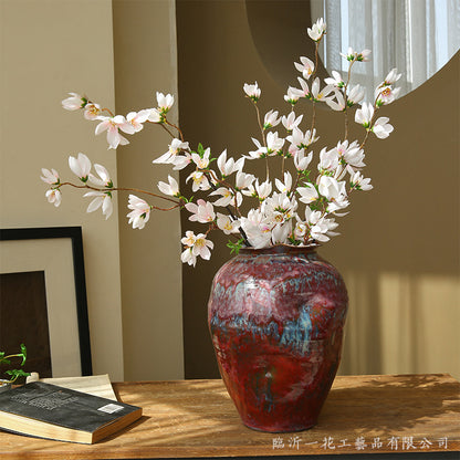 Realistic Miniature Magnolia Artificial Flowers for Living Room Decor - Perfect Floral Arrangements for Hotels and Vacation Rentals