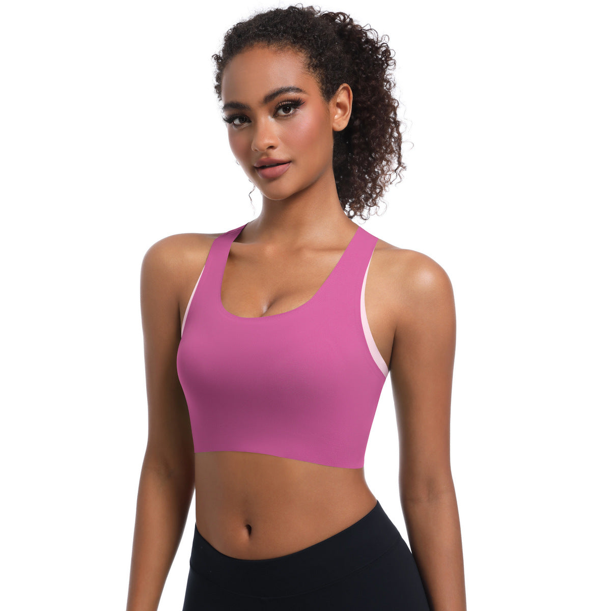 High Performance Back Support Yoga Sports Bra with Adjustable Straps Breathable Shock Absorbing Fitness Top for Running and Intense Workouts