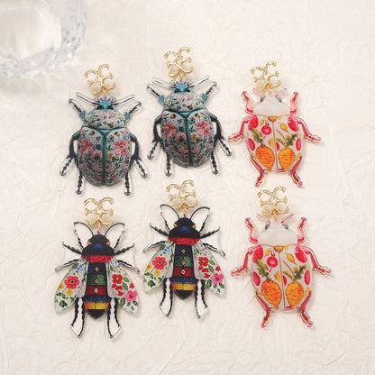 Exquisite Statement Acrylic Insect Earrings - Unique Design, Versatile Style for Nature-Inspired Women